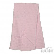 SH12-P: Luxury Hanging Pink Waffle Shawl